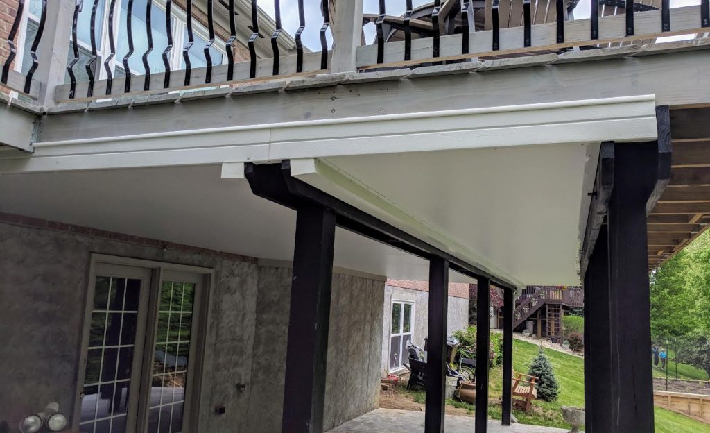 A view of the back porch from outside.
